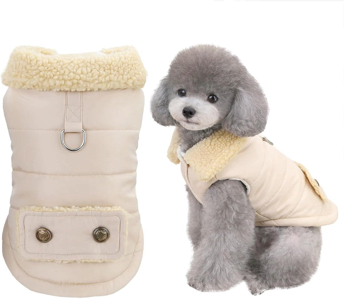 Khaki extreme cold weather dog coat