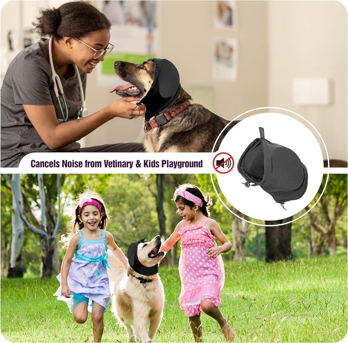 XL - Noise-Reducing Ear Protectors for Dogs - Dog Ear Protector - Ear Protector for Dogs - Dog Ear Protector - Hearing Protection for Pets - Pet Cone - Noise-Dampening Dog Headband - Noise-Reducing Dog Ear Warmer - Blue