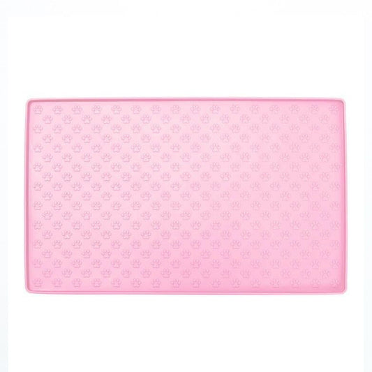 Darzheoy Dog Food Mat, Waterproof Dog Bowl Mat, Silicone Dog Mat for Food and Water, Pet Food Mat with Edges, Nonslip Dog Feeding Mat, Dog Food Mats for Floors Pink