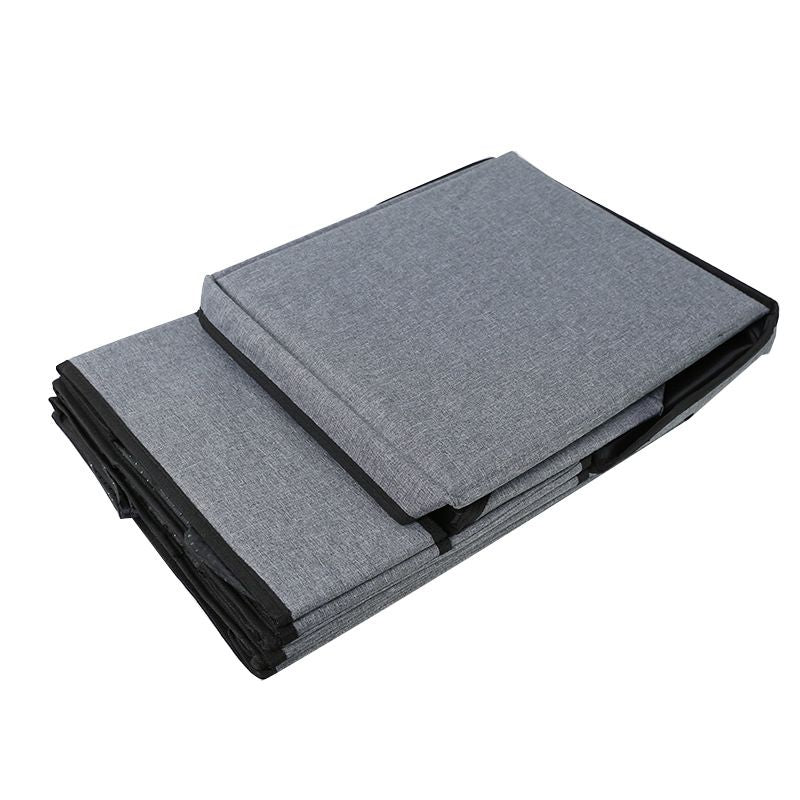 3-in-1 Pet Stairs with Built-in Pet Bed and Storage Compartments, Foldable Oxford Fabric Pet Steps for Small Dogs and Cats to Reach Bed or Sofa, Space-Saving Grey Pet Ramp (Grey)