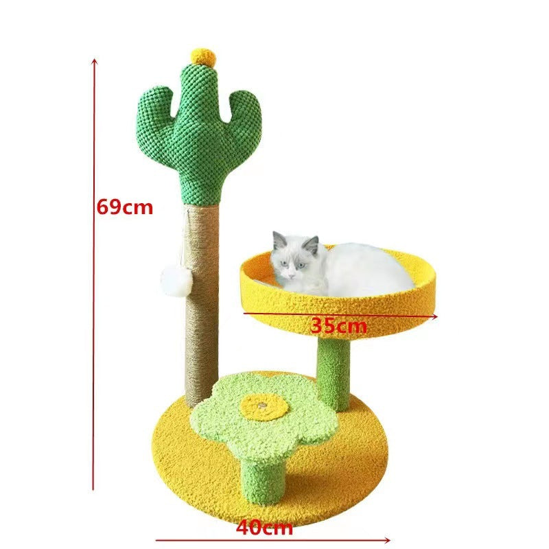 Yellow cactus cat tree