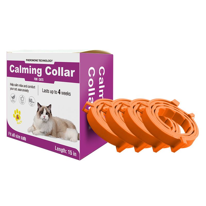 Orange pet calming collar 4-pack