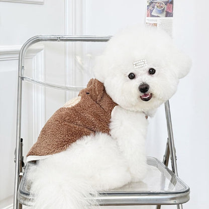 Dog Sweater - Dog Coat - Warm Winter Sweater - Warm Dog Coat - Bear Puppy - Plush Coat - Warm Clothes - Perfect for Small Dogs - Medium Dogs - Dog - Coffee - Medium - Size M