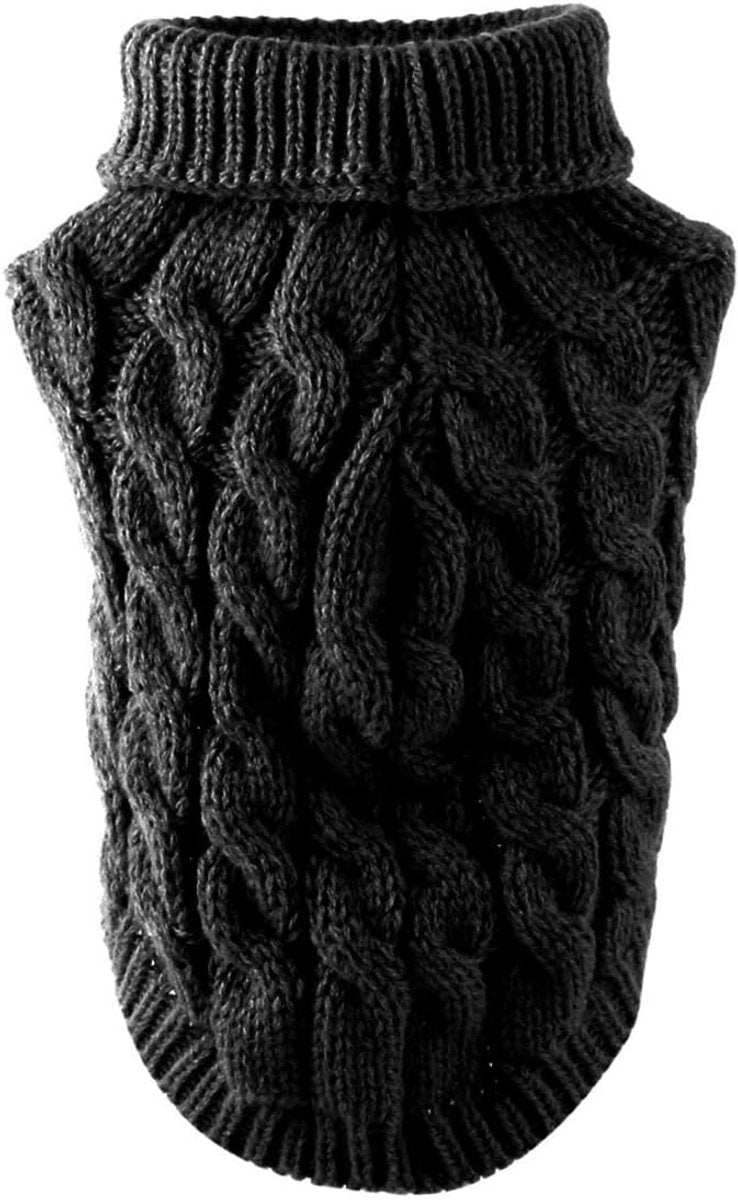 Black knitted wool crochet dog sweater vest