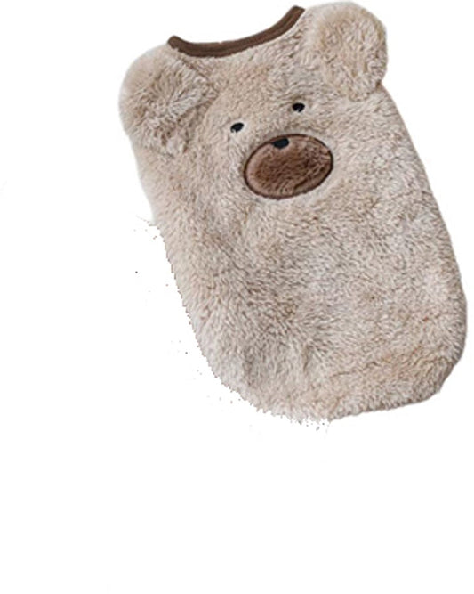 Beige teddy bear plush dog sweater