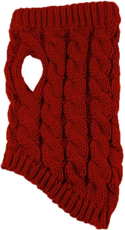 Dog Coat - Dog Sweater Vest - Warm Dog Coat - Winter Dog Sweater - Soft Knitted Wool Dog Clothes - Crochet Coat - Perfect for Small Dogs - Medium-Sized Dogs - Size M - Red