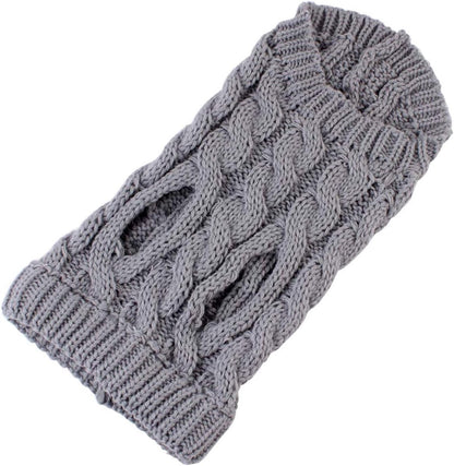 Dog Coat - Dog Vest - Warm Dog Coat - Winter Dog Sweater - Soft Knitted Wool Dog Clothes - Crochet Coat - Perfect for Small and Medium Dogs - Size M - Grijs