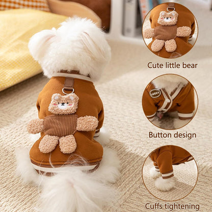 Dog Coat - Dog Sweater - Dog Clothes with D-Ring - Warm Winter Sweater - Soft Sweatshirt - Warm Winter Dog Clothes - Perfect for Small Dogs and Cats - Size M - Christmas Decorations
