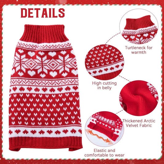 Dog Sweater - Christmas Dog Sweaters - Sleeveless Dog Sweaters - Dog Coat - Warm Autumn and Winter Puppy Sweater - Ugly Sweater - Perfect for Small Dogs - Dog - Medium - New Year's Holidays - S