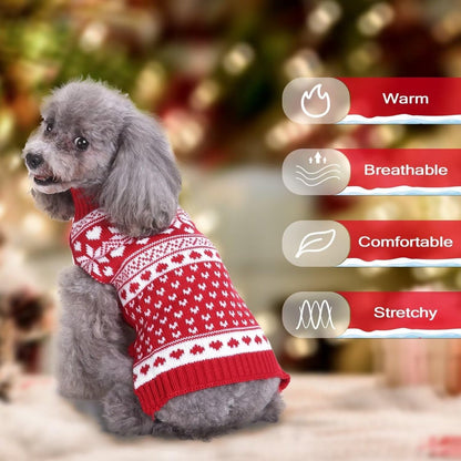 Dog Sweater - Christmas Dog Sweaters - Sleeveless Dog Sweaters - Dog Coat - Warm Autumn and Winter Puppy Sweater - Ugly Sweater - Perfect for Small Dogs - Dog - Medium - New Year's Holidays - S