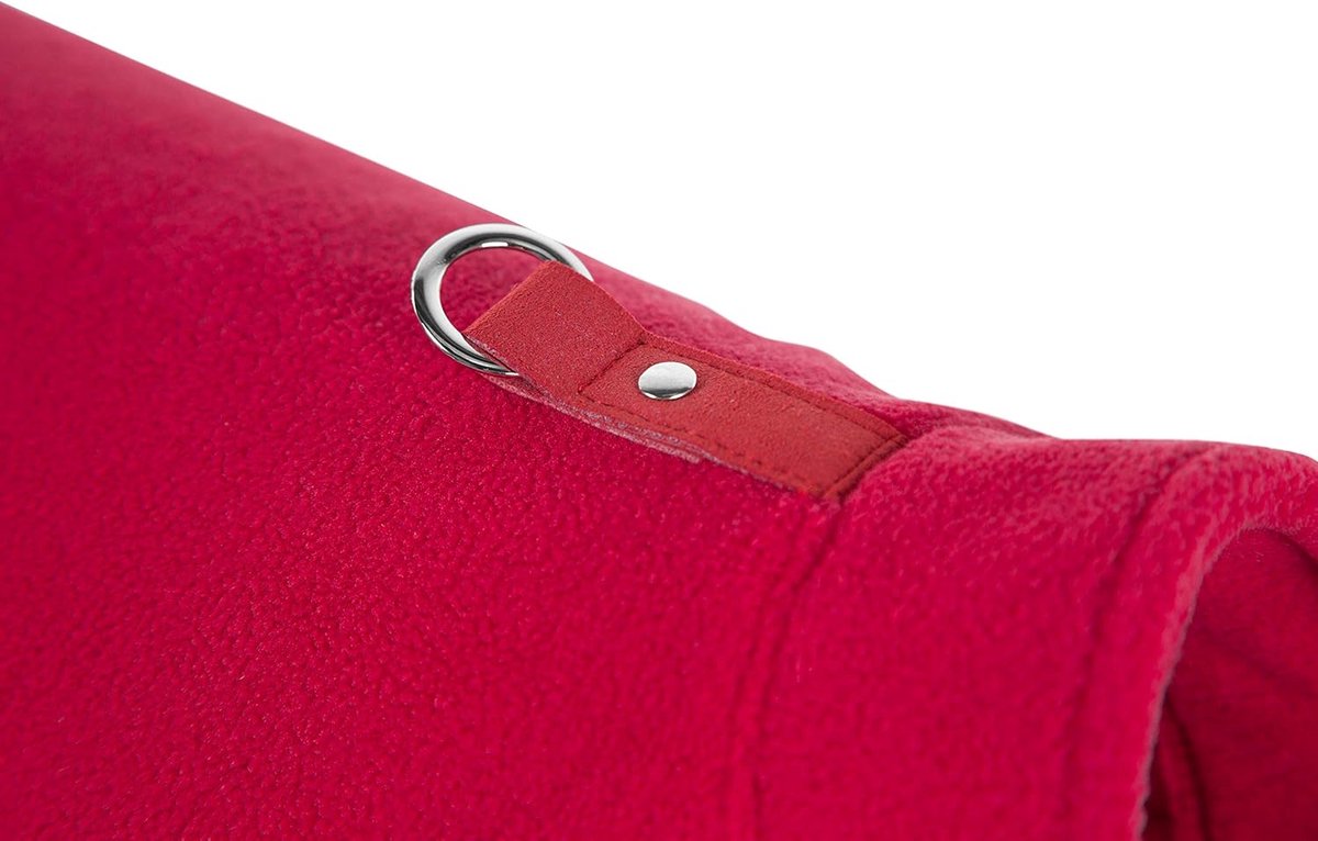 Dog Coat - Fleece Vest - Dog Sweater - Winter Dog Coat - Warm Dog Coat - Fleece Dog Sweater - Leash with O-ring - Perfect for small and medium dogs - Red - Size L