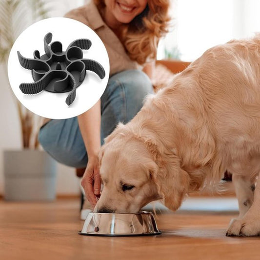 Anti-Gulp Bowl for Dogs and Cats - Anti-Gulp Dog Food Bowl - Slow Feeder - Slow Bowl Eat Slow - Anti-Gulp Feeding Mat - Dog Bowl - Dog Food Bowl - Dog Food - Dogs - Pet Food Bowl - Healthy Food for Small to Large Dogs - Black