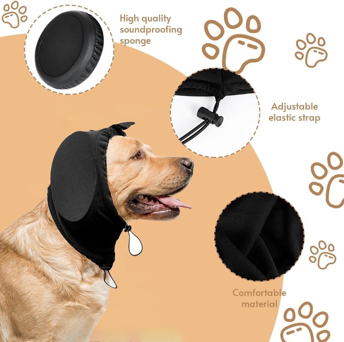 S - Noise-Reducing Ear Protectors for Dogs - Dog Ear Protector - Ear Protector for Dogs - Dog Ear Protector - Hearing Protection for Pets - Pet Cone - Noise-Dampening Dog Headband - Noise-Reducing Dog Ear Warmer - Blue