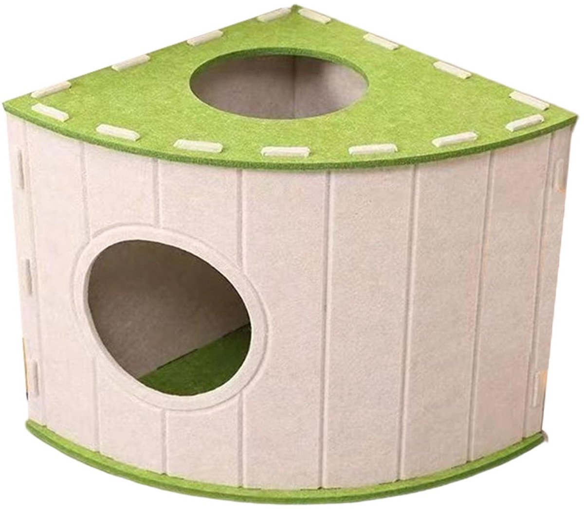 Beige felt cat house den