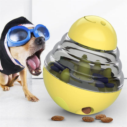 LGCASL Pet Feeding Roly-Poly Toy, Interactive Dog Dispenser Toys Slow Feeder Puzzle Dog Brain Stimulation Toys Dog Christmas Enrichment Boredom Toys for Puppy Small Medium Large Dogs Grad, Green Yellow