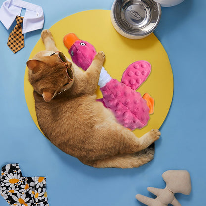 LGCASL Pink Duck Chew Toy Dog Toys for Aggressive Chewers 2026 New Dog Toys Calming Toy for Dogs Indestructible Toy with in Squeaker for Boredom Yellow Dog Plush for Dogs, Pink Green