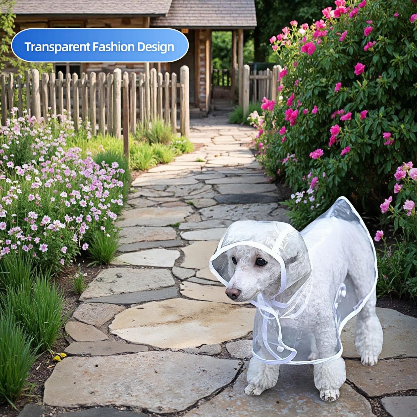 Dog Raincoat - Dog Raincoat - Waterproof Dog Coat - Transparent Rain Poncho - Dog Clothing - Rain Suit - Hooded Jacket - Dog Accessories - Walking Supplies - Dog Supplies - Outdoor Pet - Transparent - 1 Piece