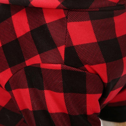 Big ! Pet Dog Plaid Hoodie Sweaters with Hat, Dog Warm Winter Dog Coat for Small Medium Large Dogs S