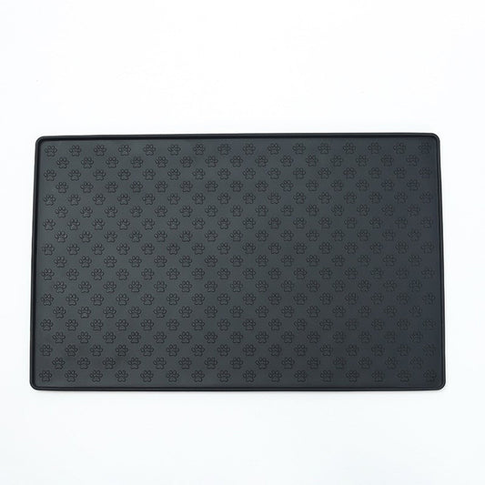 Darzheoy Dog Food Mat, Waterproof Dog Bowl Mat, Silicone Dog Mat for Food and Water, Pet Food Mat with Edges, Nonslip Dog Feeding Mat, Dog Food Mats for Floors Black