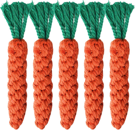 5 Pack Dog Chew Toys - 100% Cotton Material - Durable Bite-Resistant for Teeth Cleaning and Interactive Play - Ideal for Dogs of All Sizes