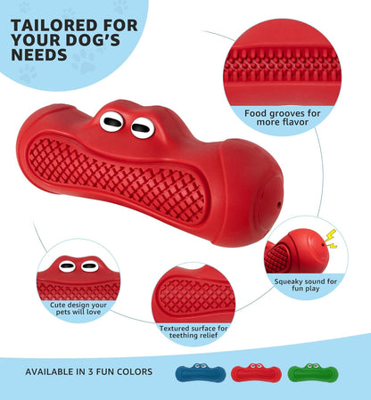 Red Indestructible Dog Chew Toy - Chew Stick for Medium and Large Dogs - Promotes Dental Care and Teeth Cleaning - 1 Piece