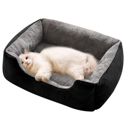 Rectangle Pet Bed for Dogs Cats Beds Warming Soft Calming Sleeping Puppy Bed Black - XL
