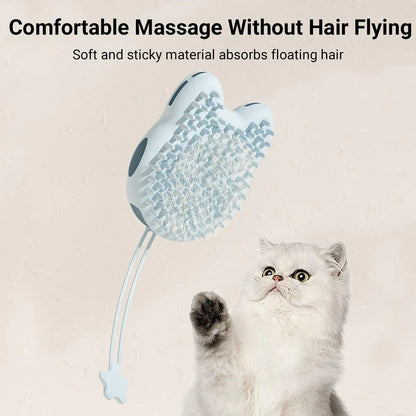 Double Hand Cat Bath Gloves Hair Removal Comb Grooming Floating Hair - Blue