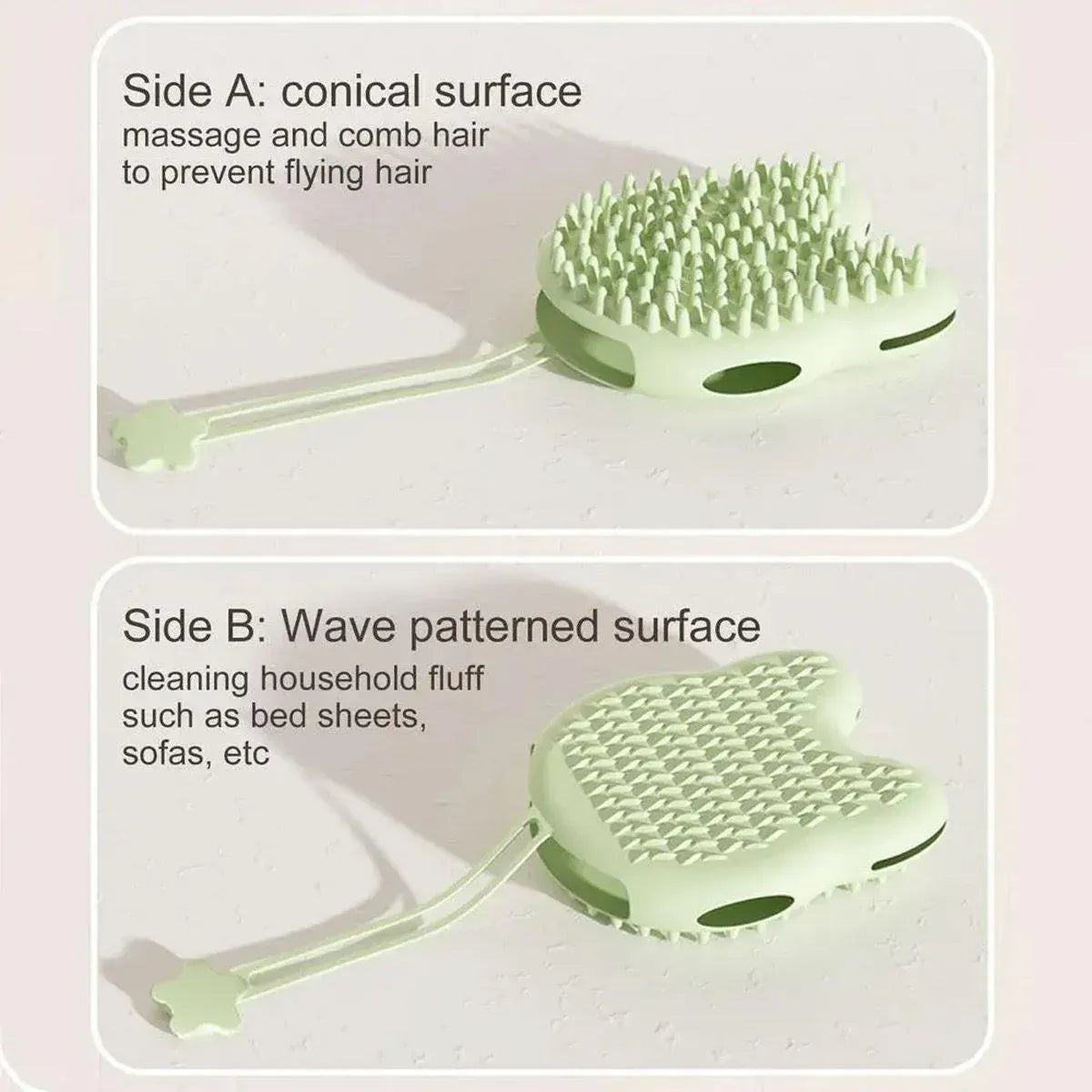 Double Hand Cat Bath Gloves Hair Removal Comb Grooming Floating Hair - Blue