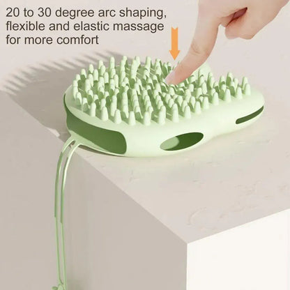 Double Hand Cat Bath Gloves Hair Removal Comb Grooming Floating Hair - Blue