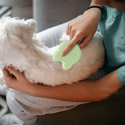 Double Hand Cat Bath Gloves Hair Removal Comb Grooming Floating Hair - Green
