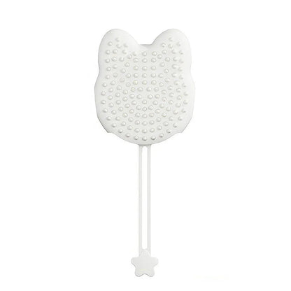 Double Hand Cat Bath Gloves Hair Removal Comb Grooming Floating Hair - White