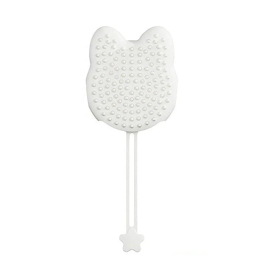 Double Hand Cat Bath Gloves Hair Removal Comb Grooming Floating Hair - White
