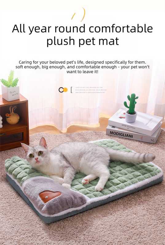 Thickened Pet Sofa Bed S Size 40x25cm Coffee Dog Mat with Integrated Pillow Soft Washable Sleeping Pad for Dogs and Cats All Season Comfort