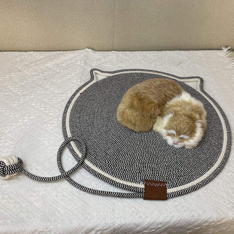 Grey Cat Scratching Mat with Toy Ball - 50cm