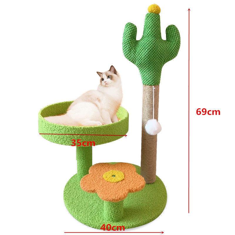 Green cactus cat tree
